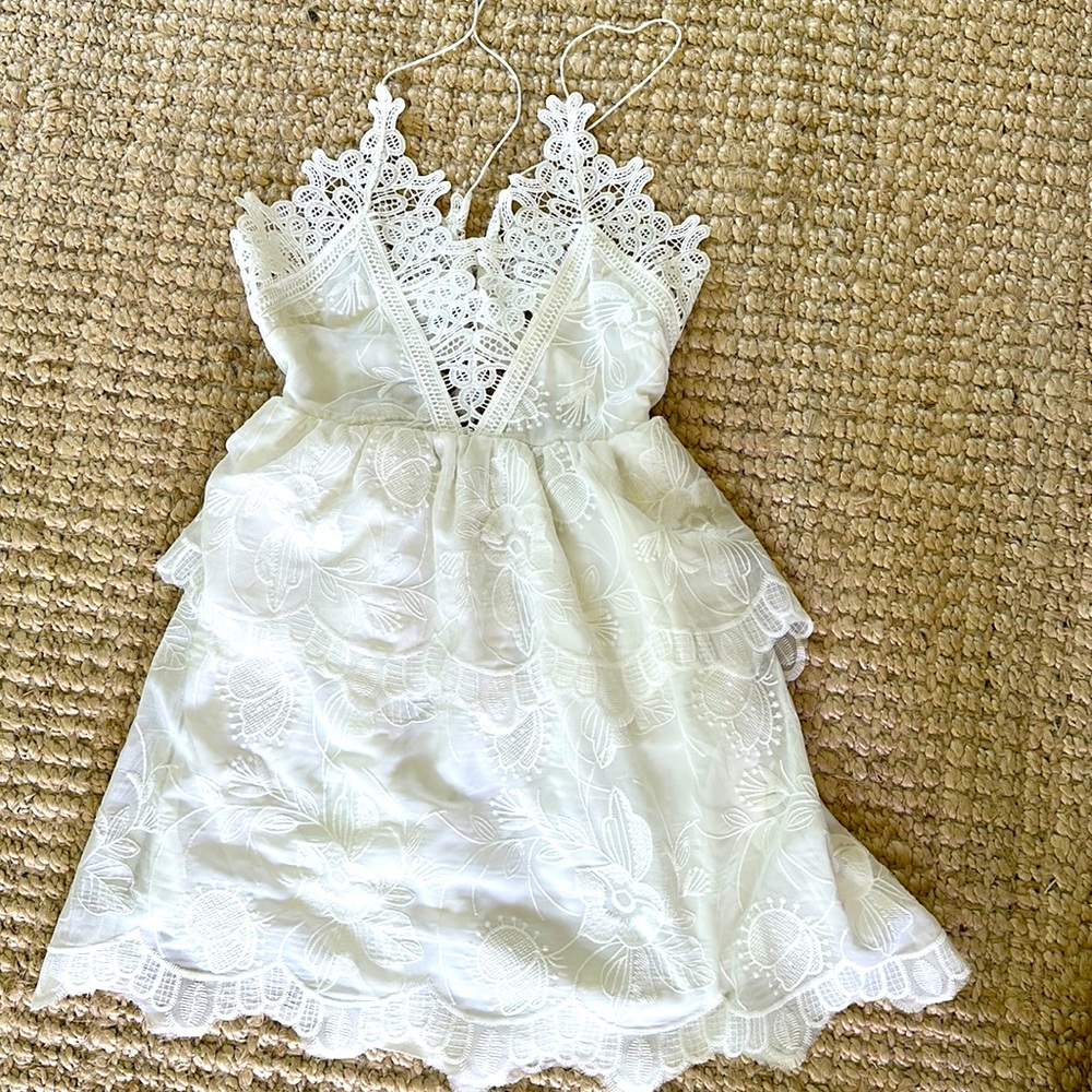 White Lace Dress - Size M